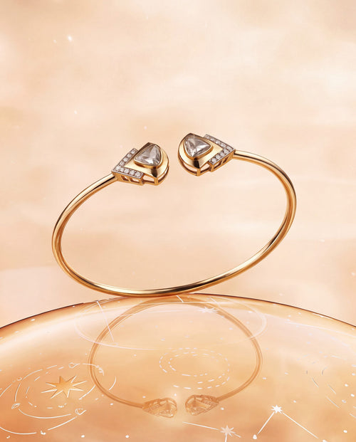 Misha Polki And Diamond Bangle