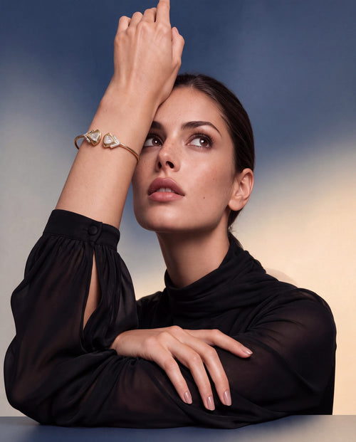 Misha Polki And Diamond Bangle
