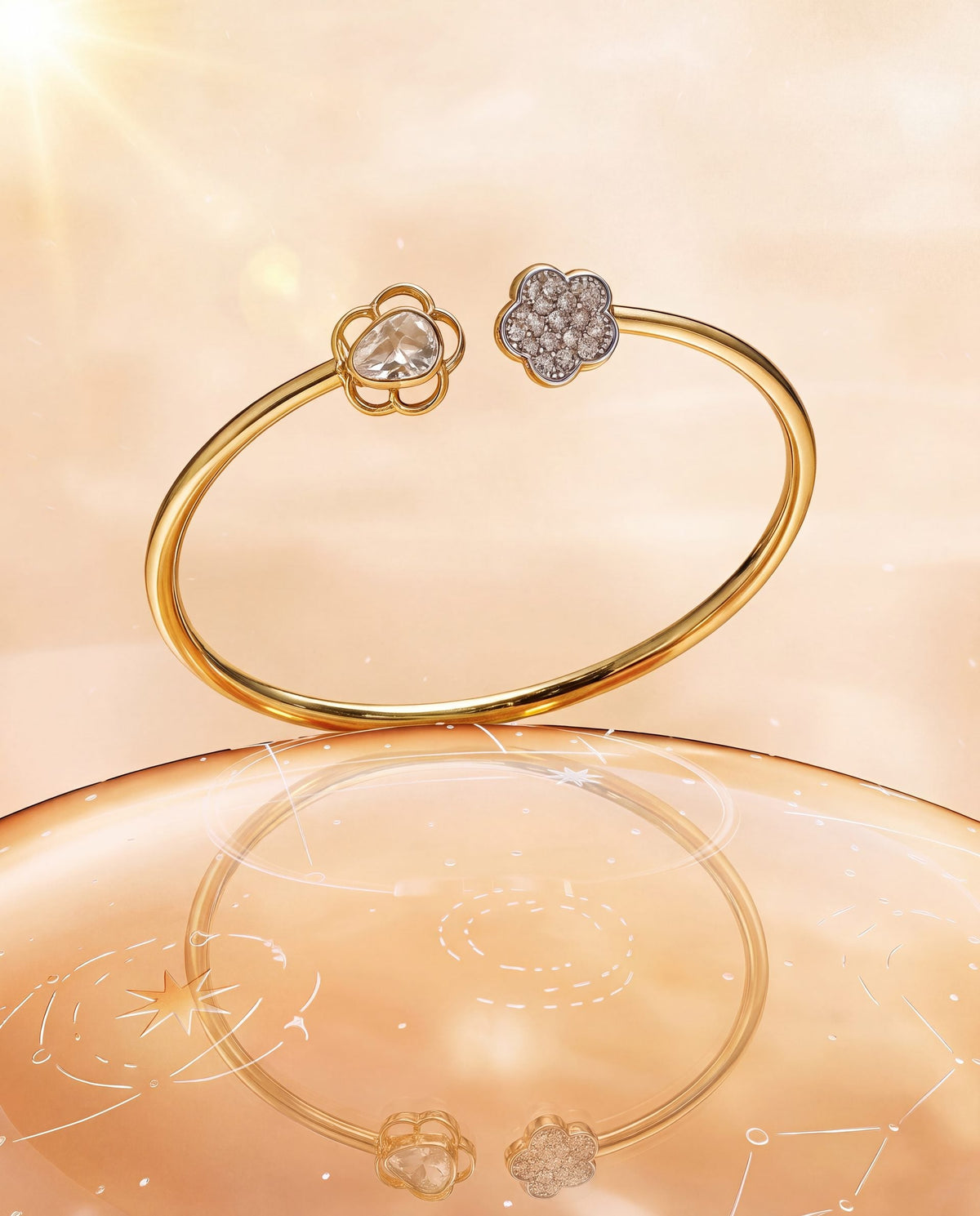 Akruti Polki And Diamond Bangle