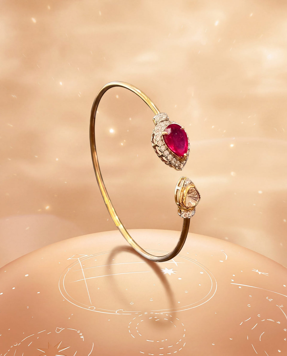 Sania Polki And Diamond Bangle