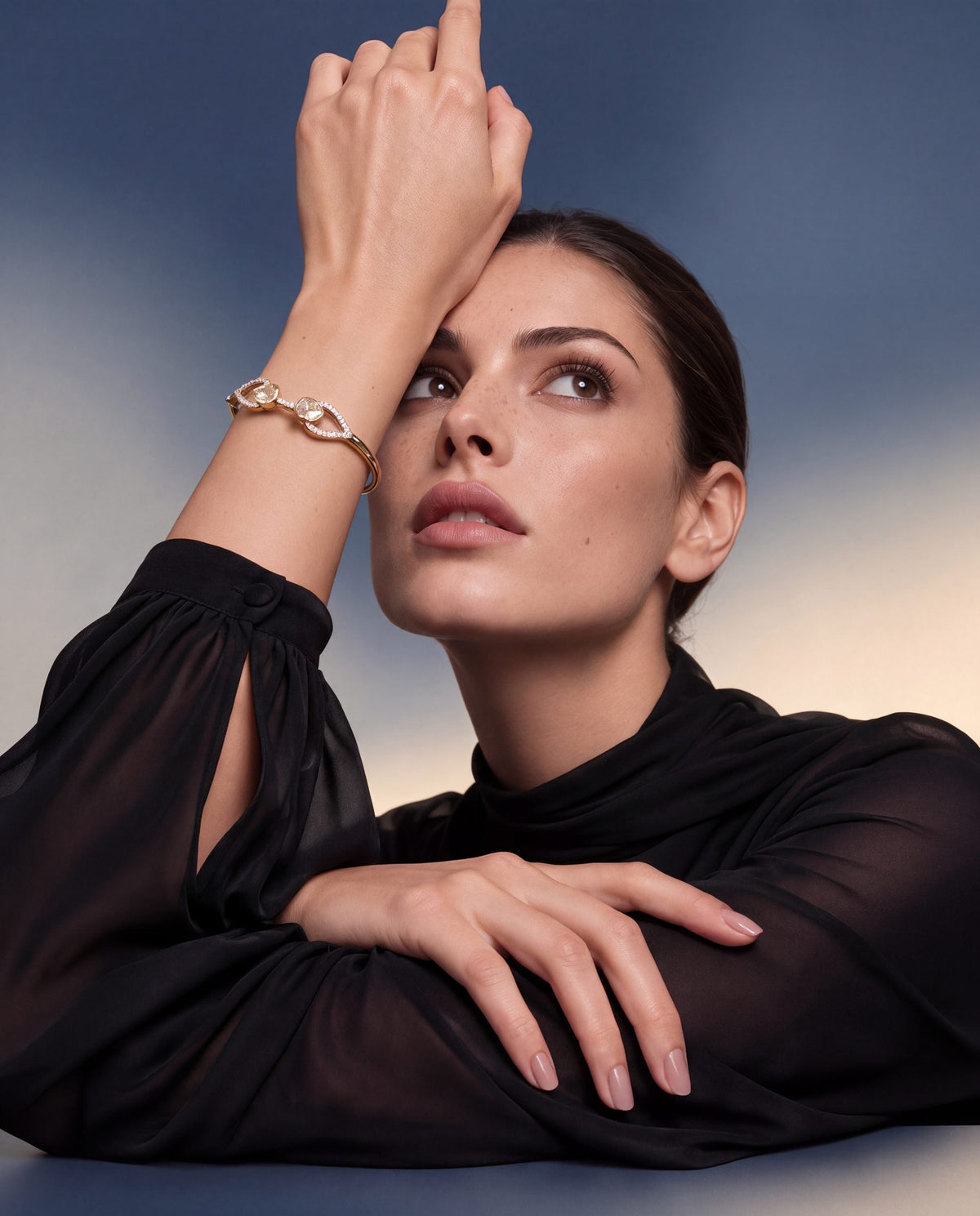 Shaina Polki And Diamond Bangle