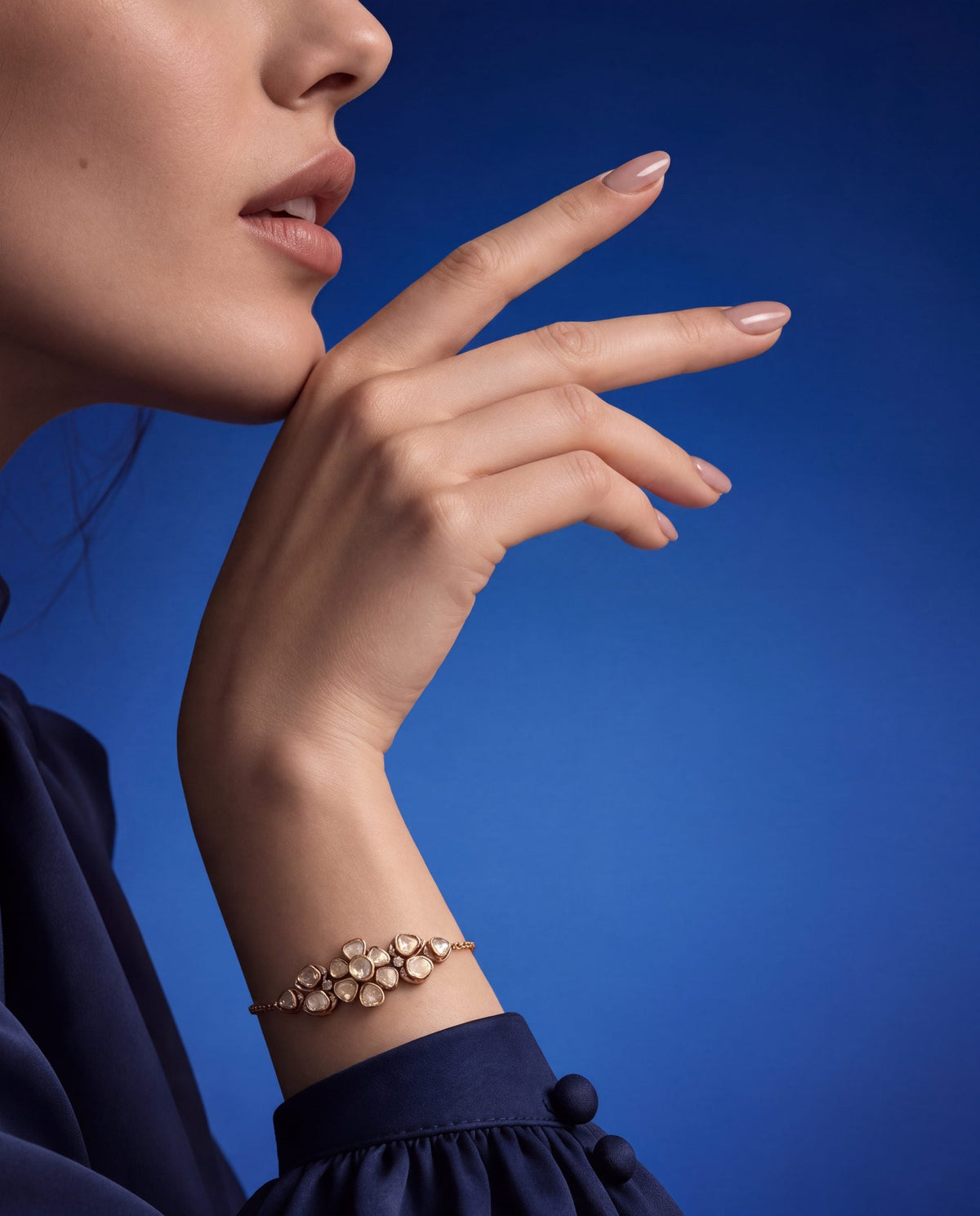 Sheetal Polki And Diamond Loose Bracelet