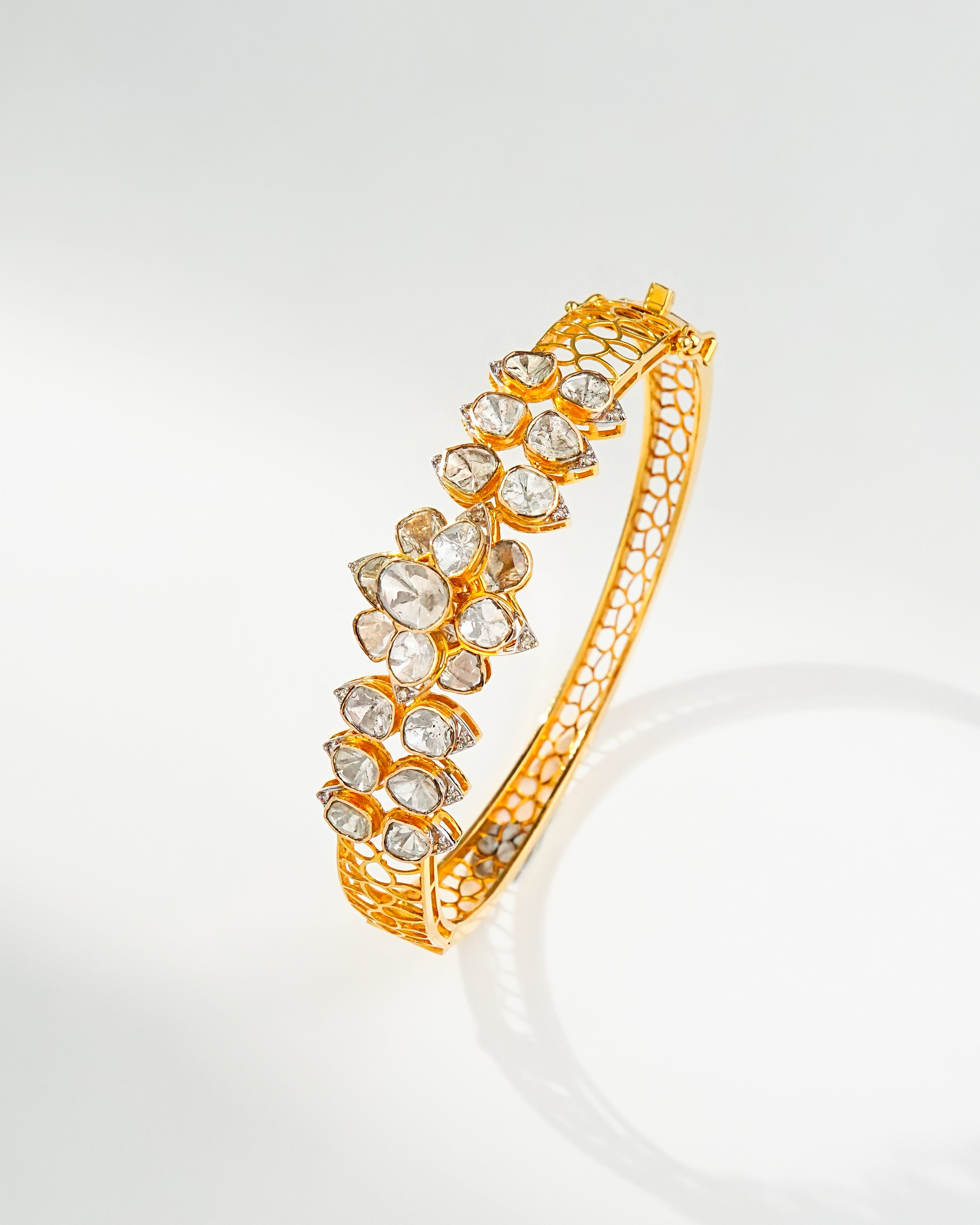 Raksha Polki And Diamond Bangle