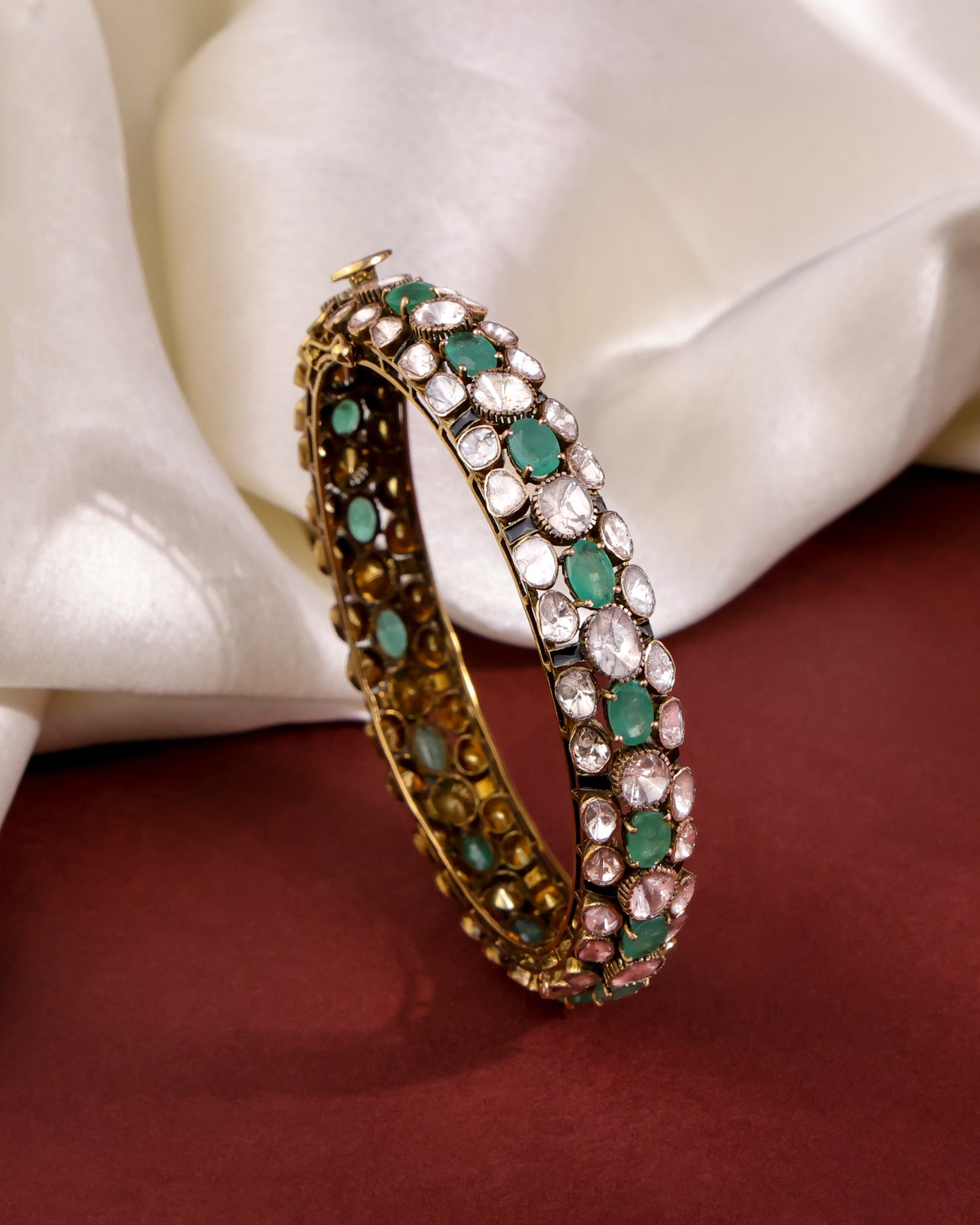 Naira Polki And Diamond Bangle