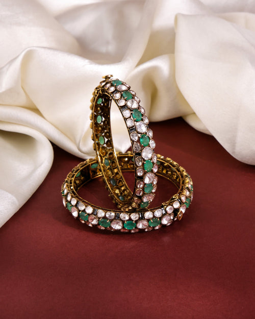 Naira Polki And Diamond Bangle