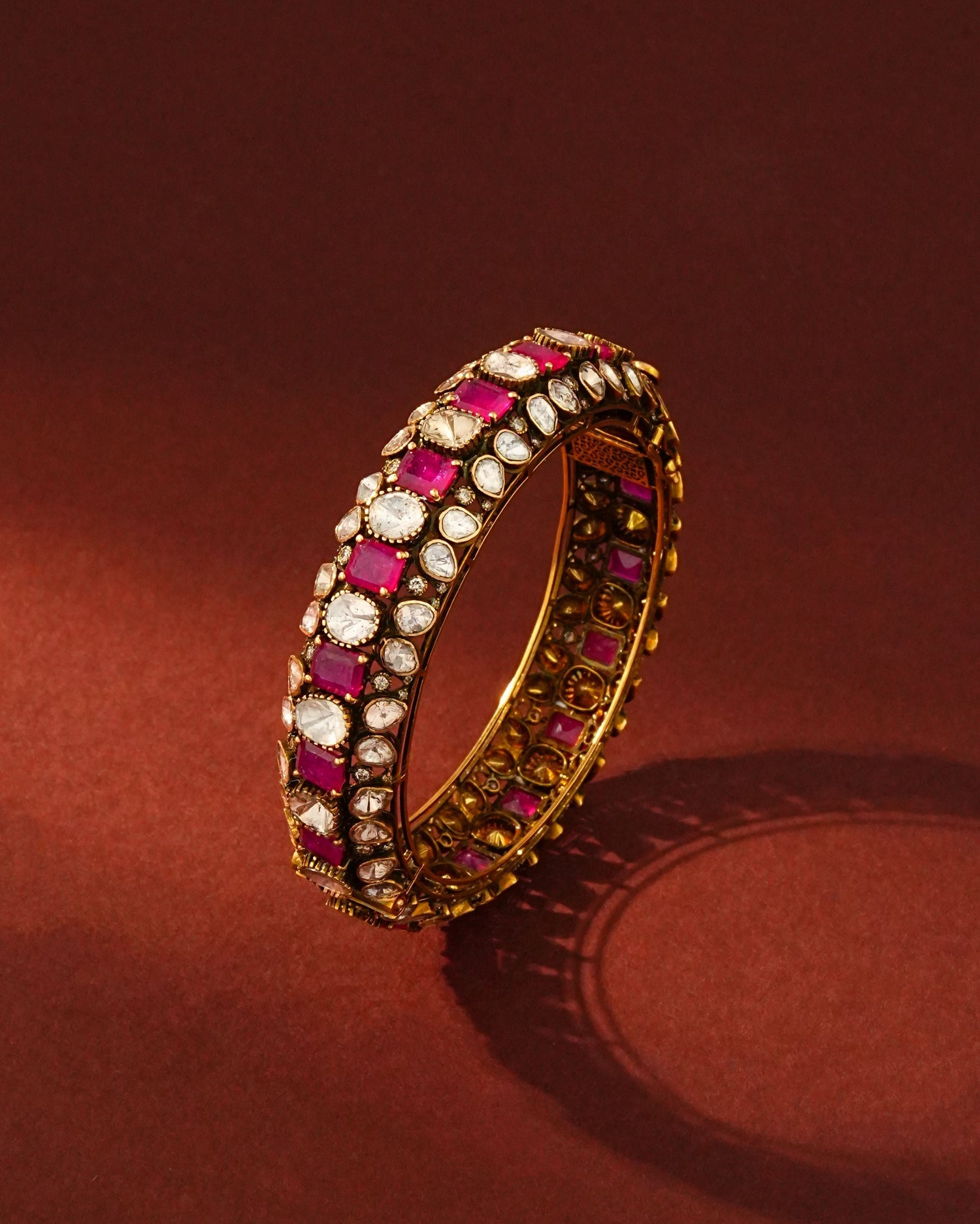 Nargis Polki And Diamond Bangle