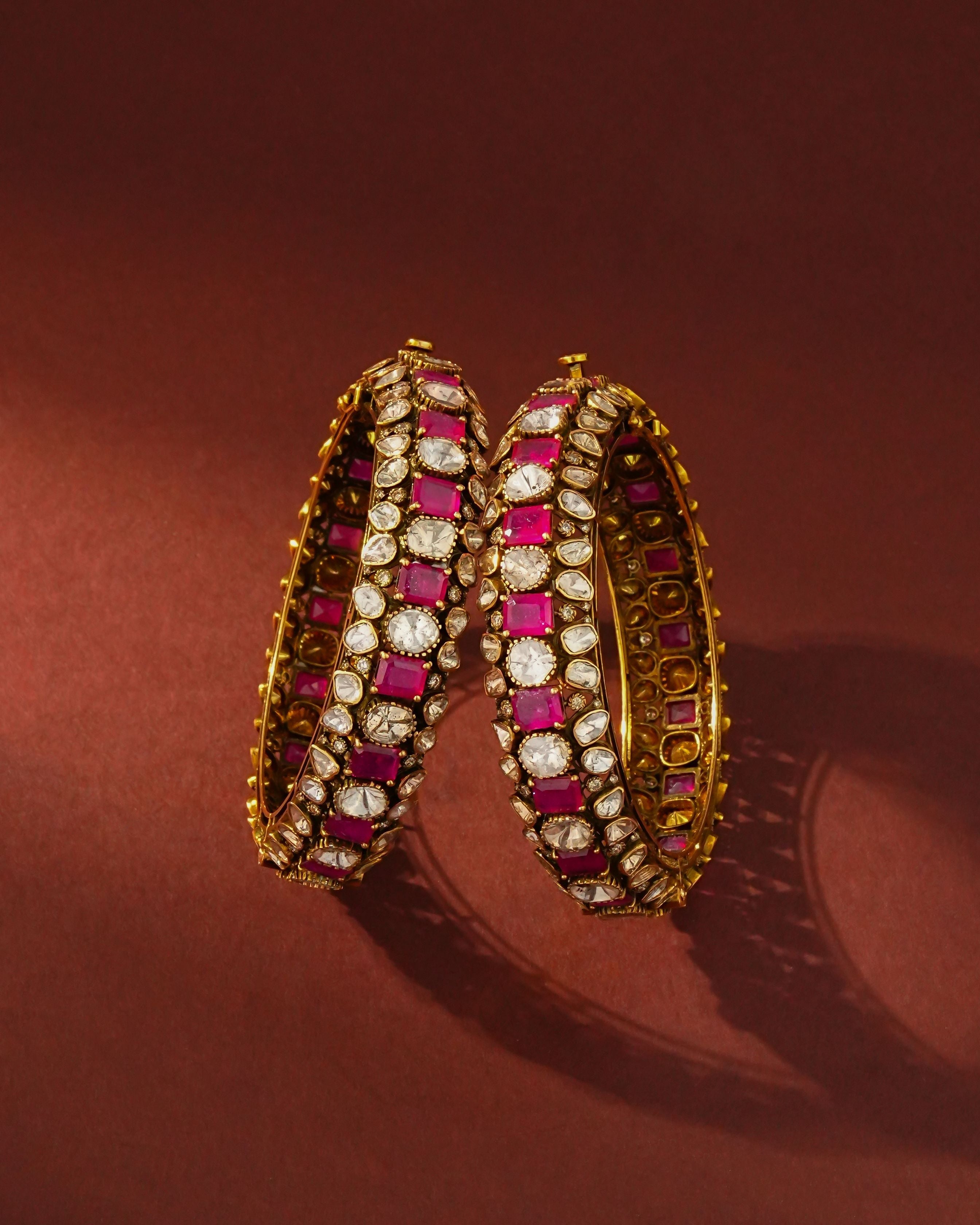 Nargis Polki And Diamond Bangle