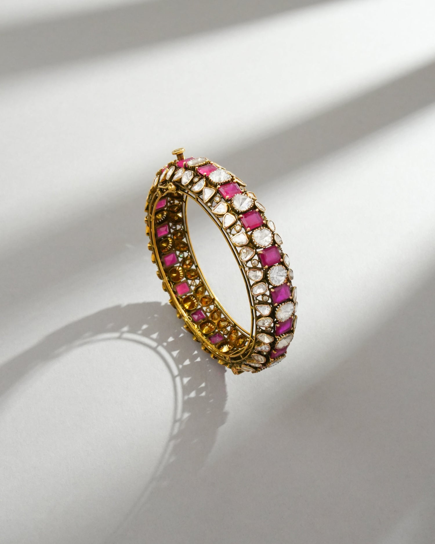 Nargis Polki And Diamond Bangle