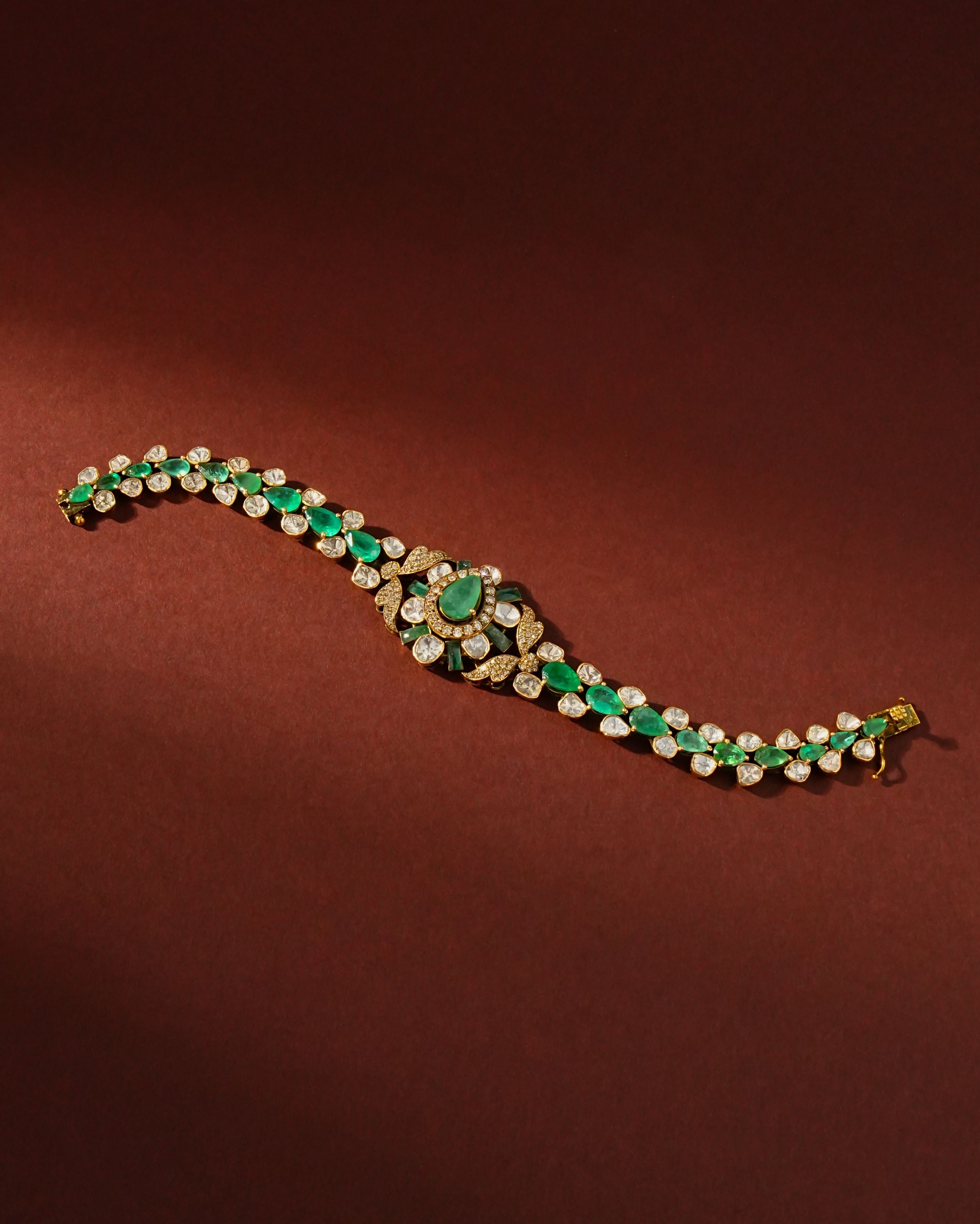 Rachel Polki And Diamond Loose Bracelet