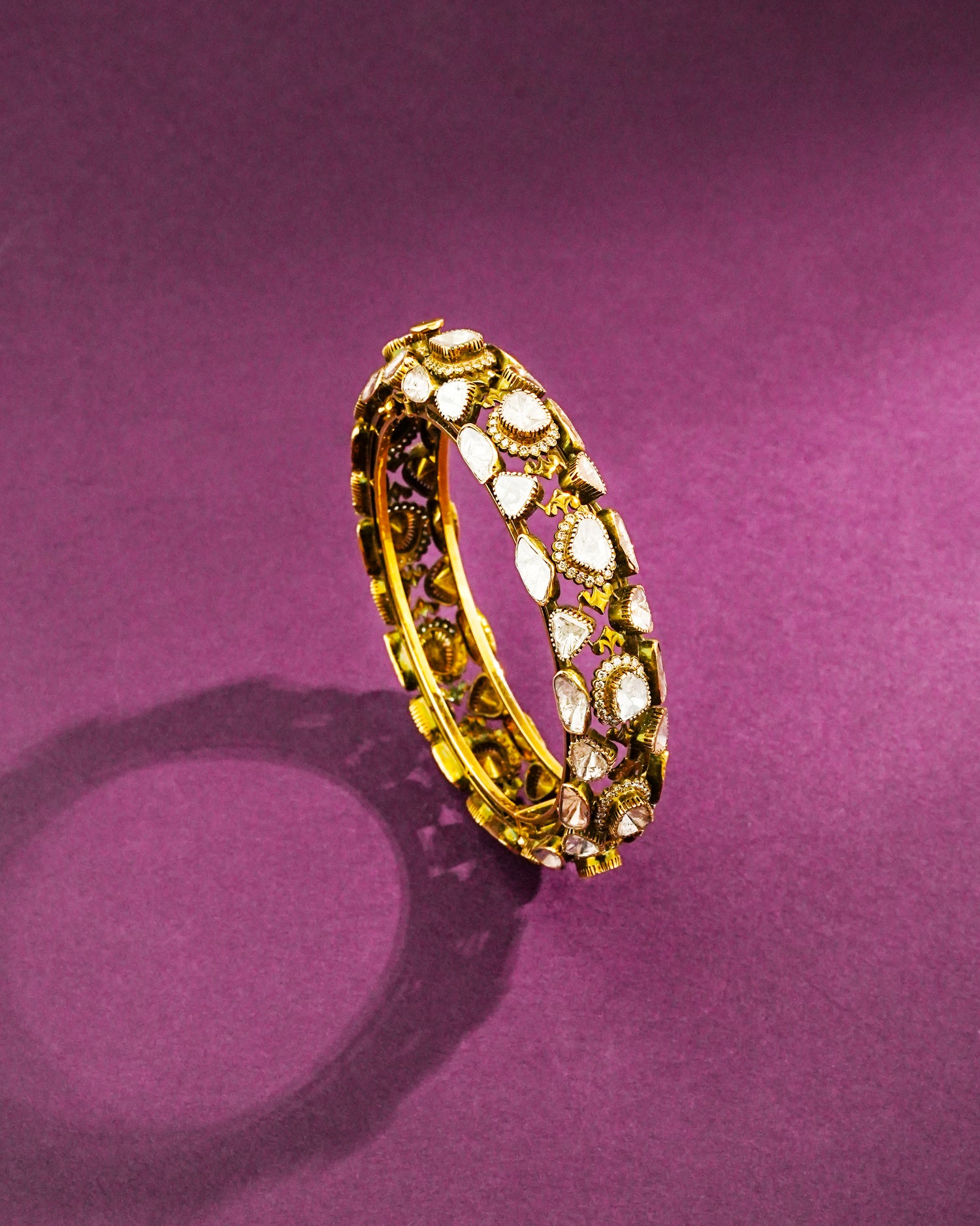 Cyrilla Polki And Diamond Bangle
