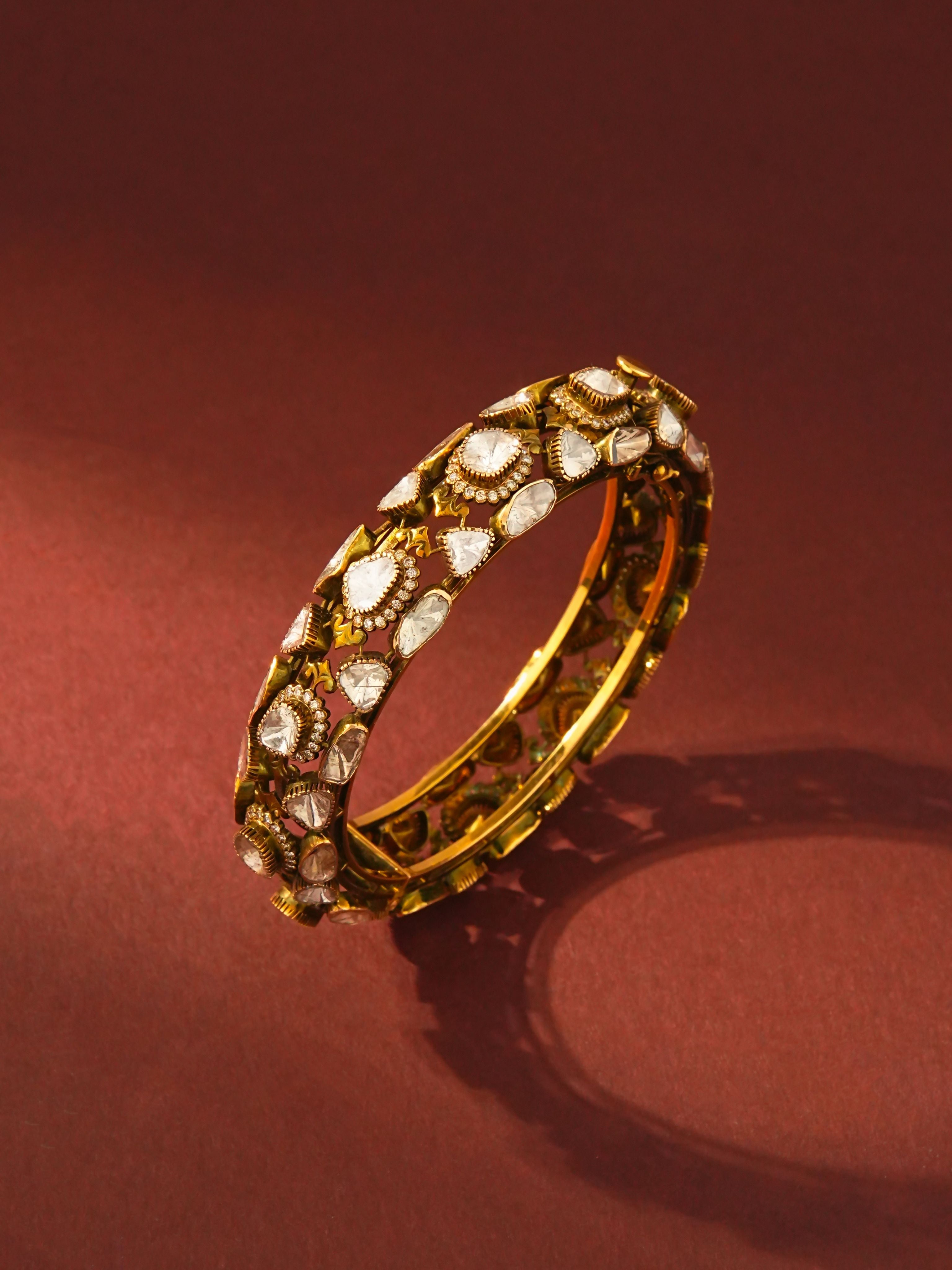 Cyrilla Polki And Diamond Bangle