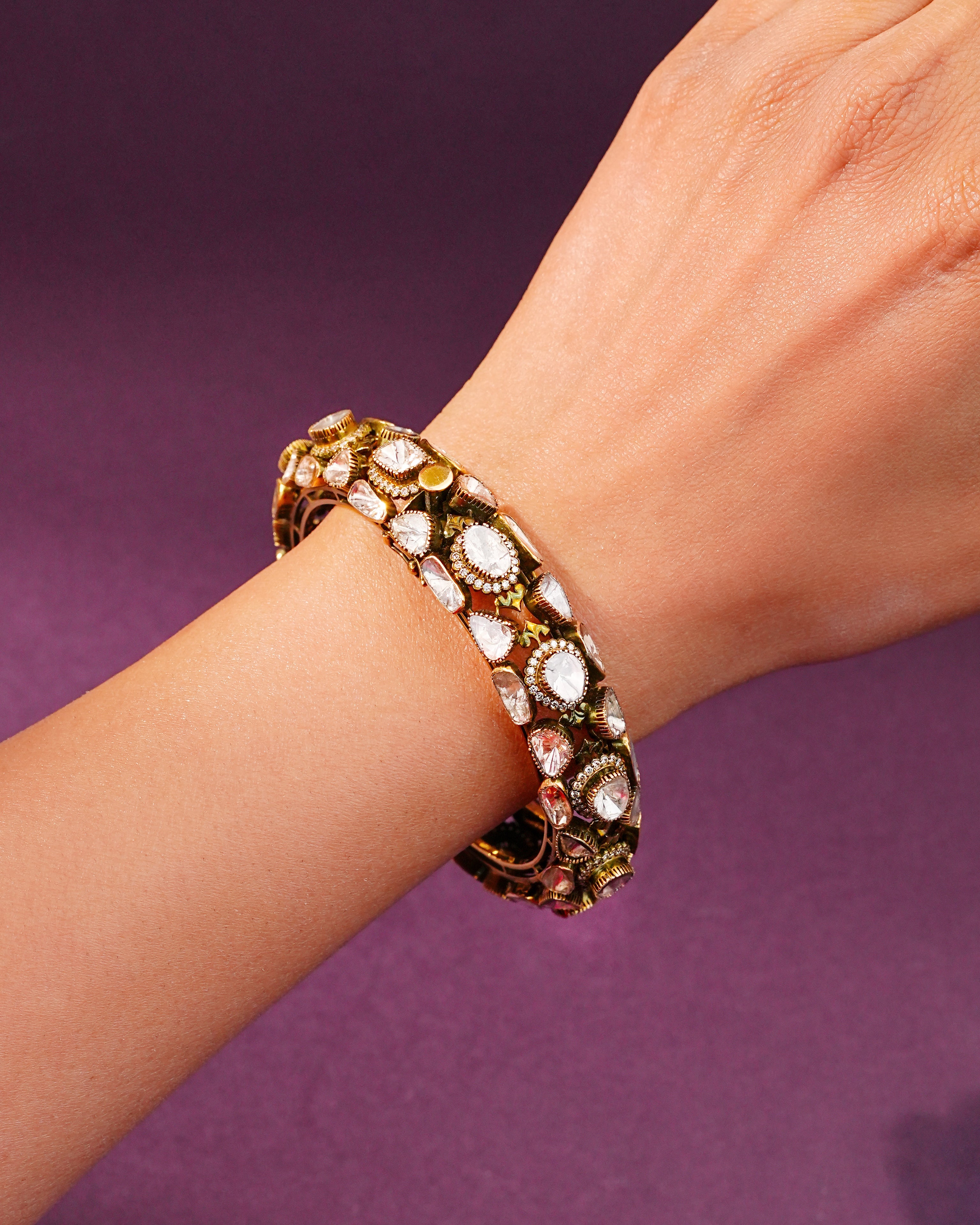 Cyrilla Polki And Diamond Bangle