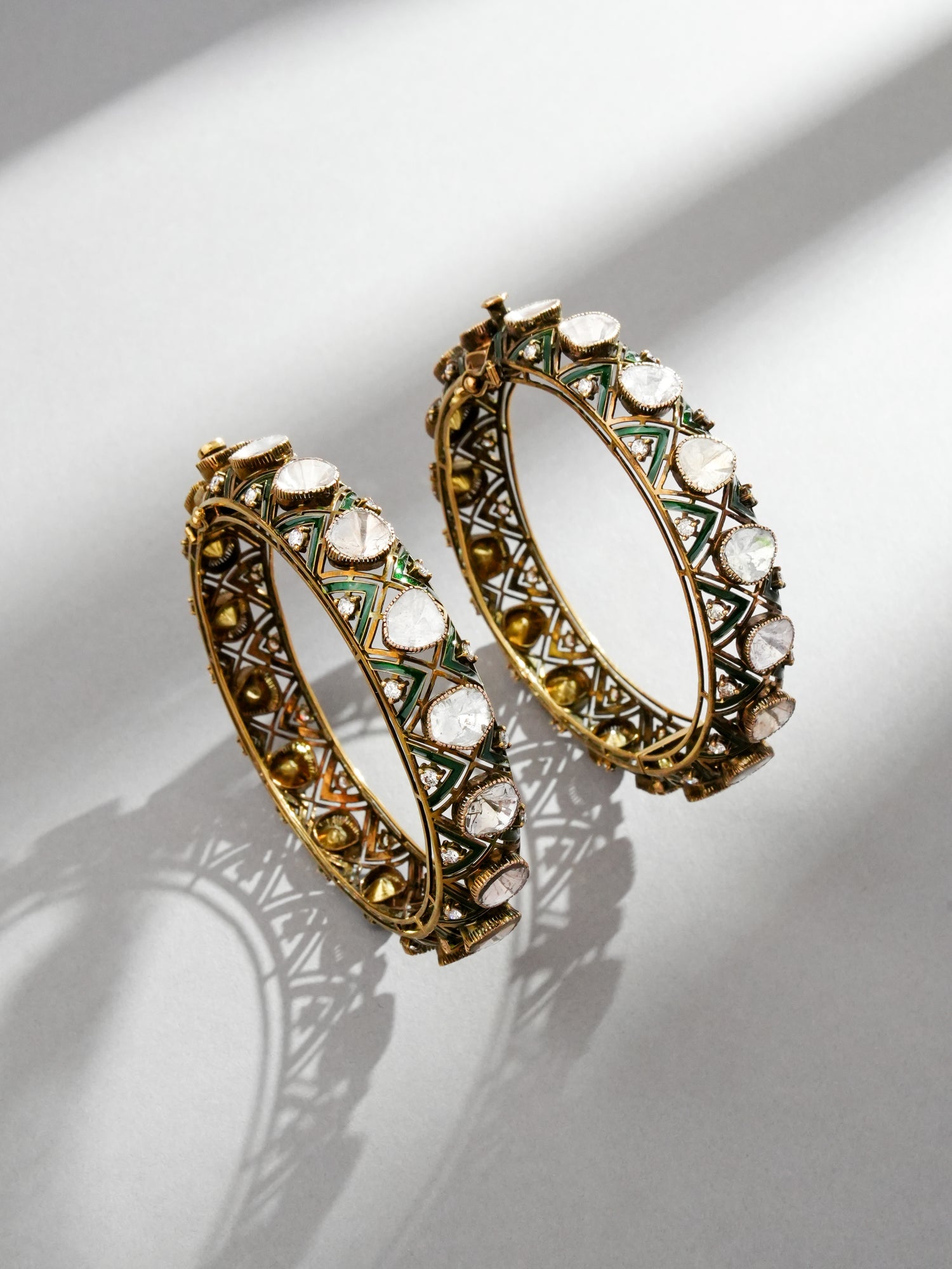Haniya Polki And Diamond Bangle