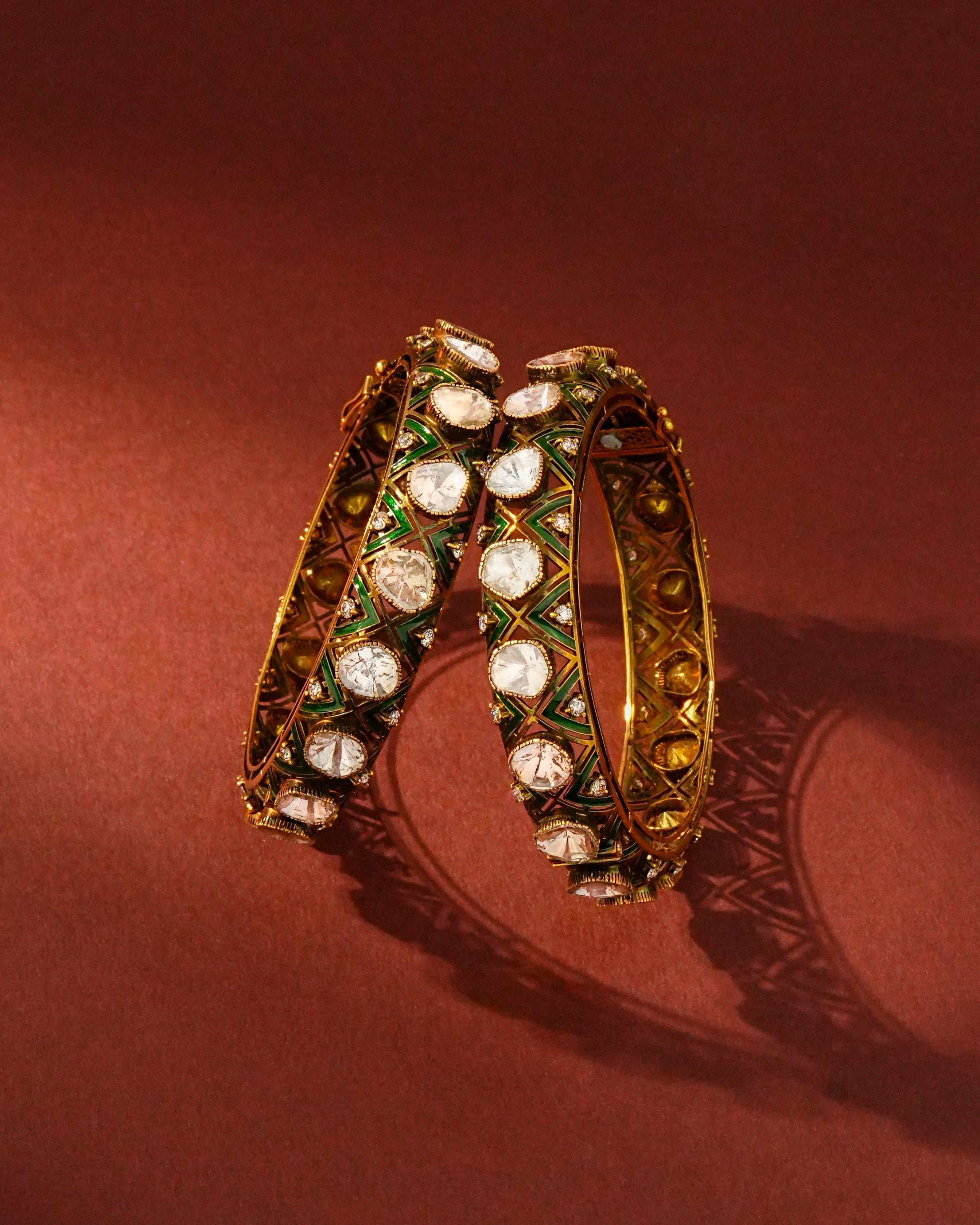 Kavya Polki And Diamond Bangle