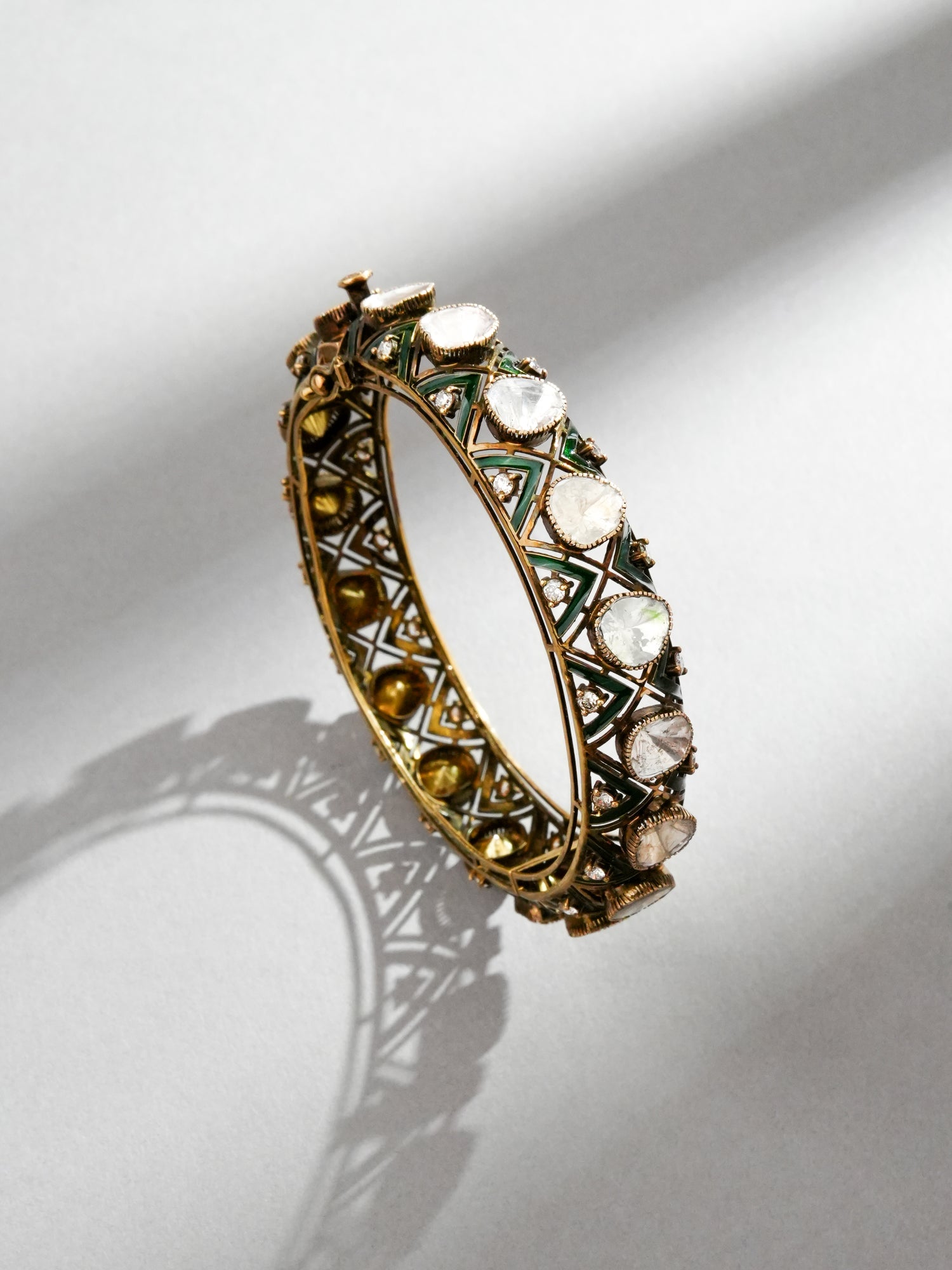 Haniya Polki And Diamond Bangle