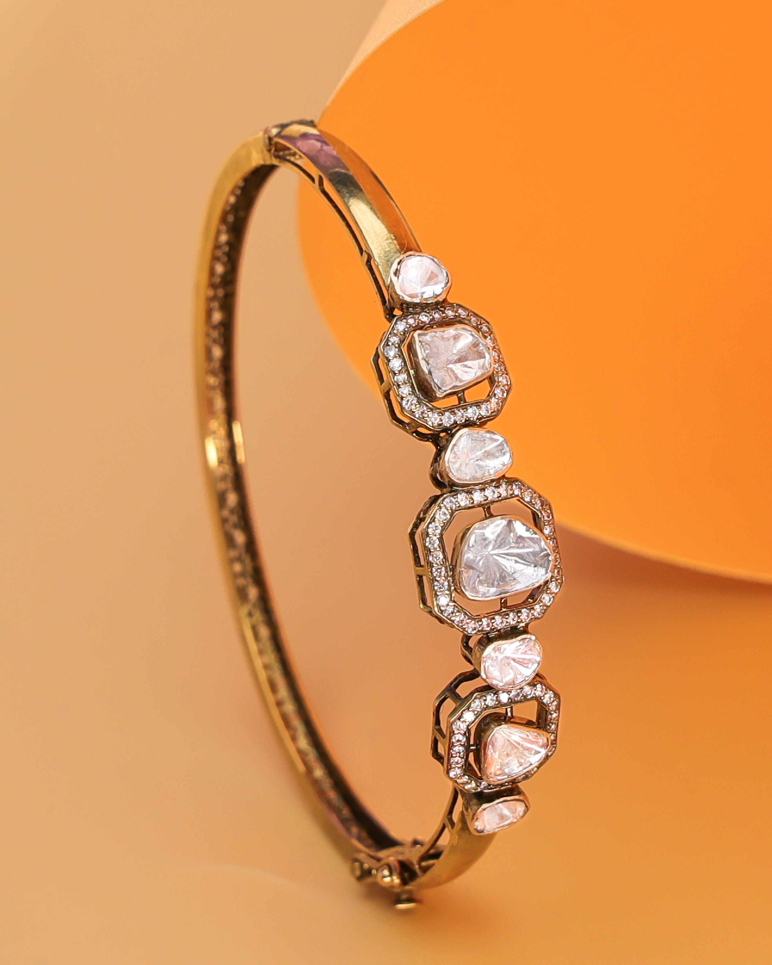 Tyra Polki And Diamond Bangle