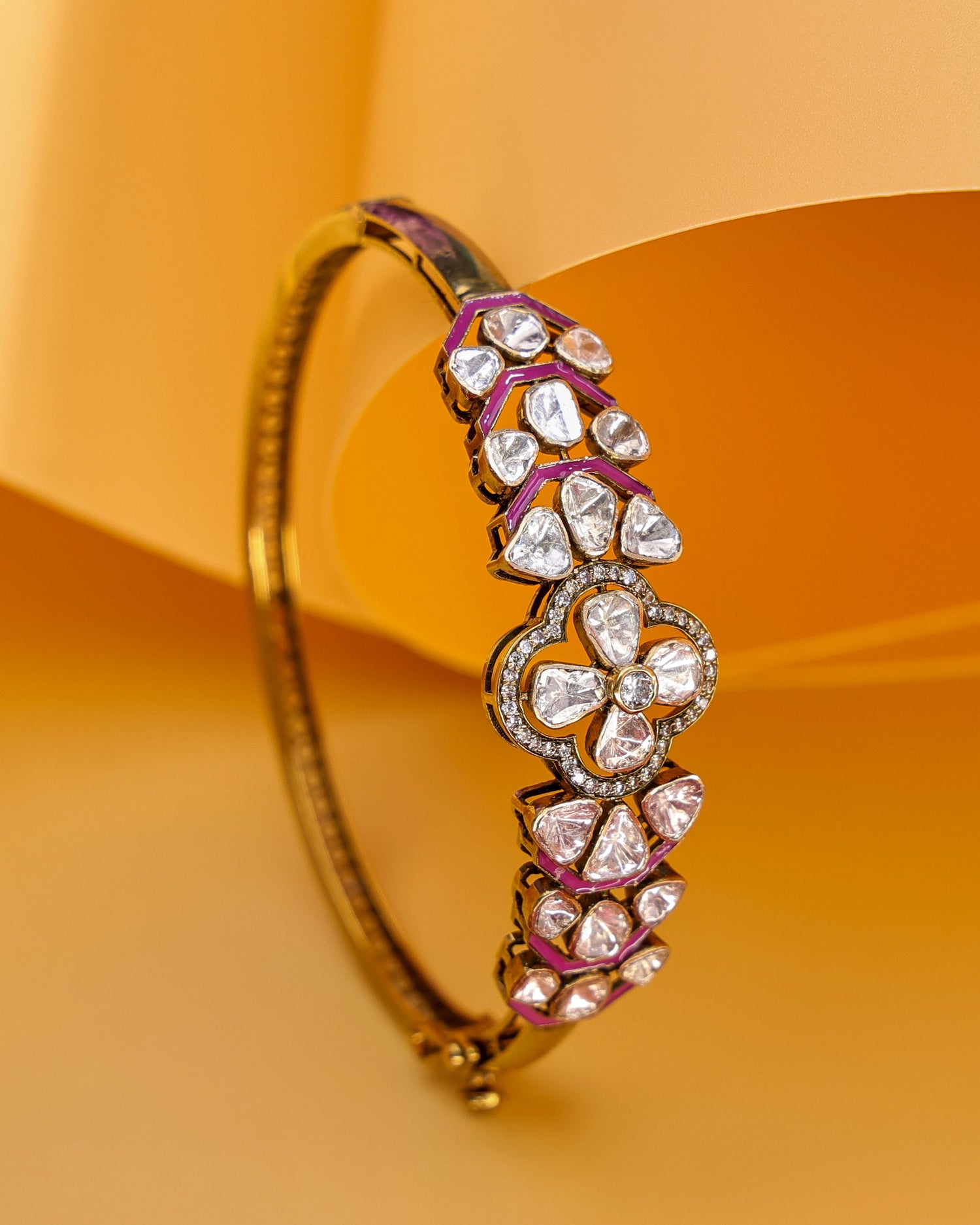 Ujjala Polki And Diamond Bangle