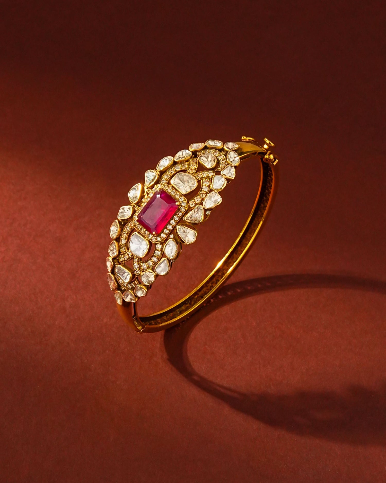 Basanti Polki And Diamond Bangle - NO ORDERS