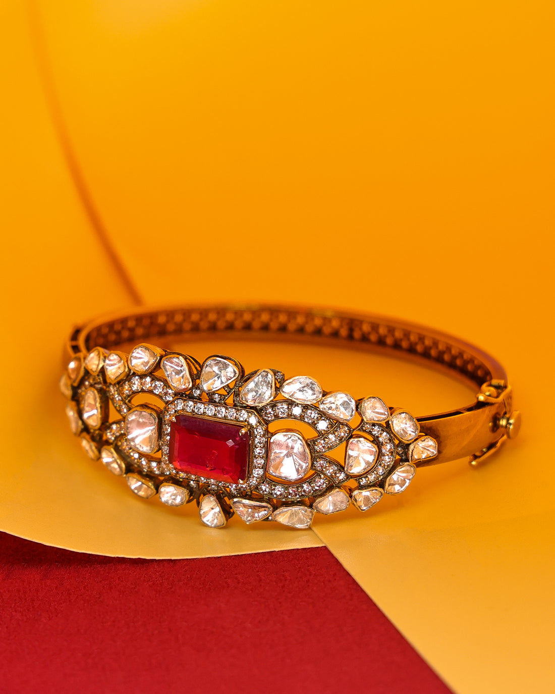Basanti Polki And Diamond Bangle