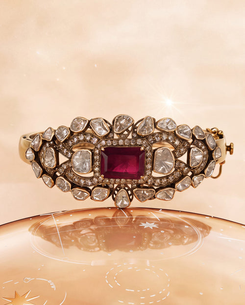 Basanti Polki And Diamond Bangle