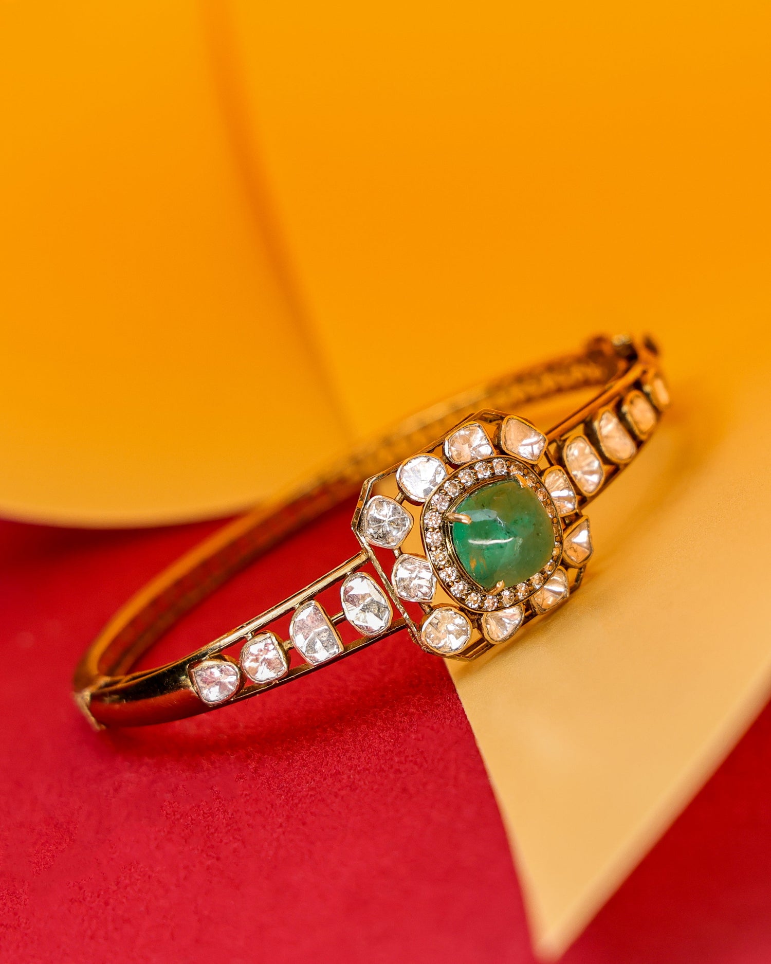 Bela Polki And Diamond Bangle