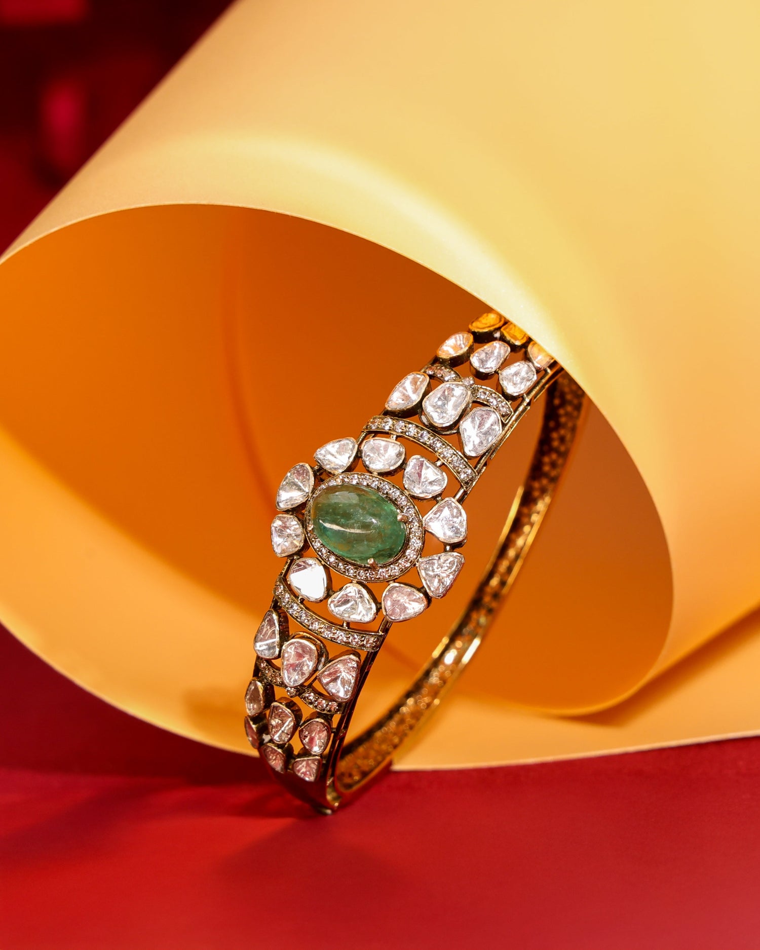 Bhumika Polki And Diamond Bangle