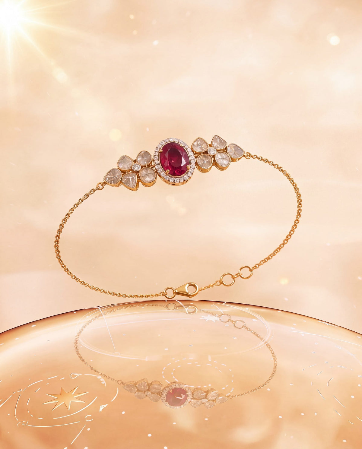Mudita Polki And Diamond Loose Bracelet
