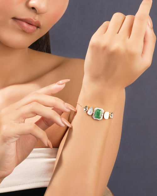 Feline Polki And Diamond Loose Bracelet