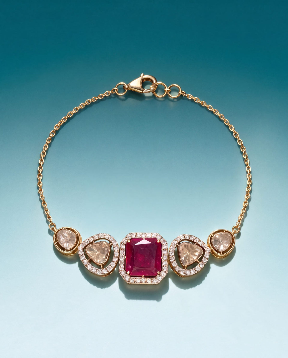 Pelyra Polki And Diamond Loose Bracelet