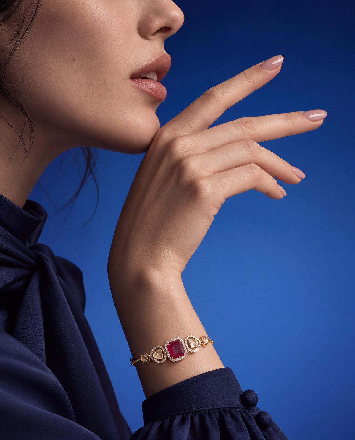 Mrittika Polki And Diamond Loose Bracelet
