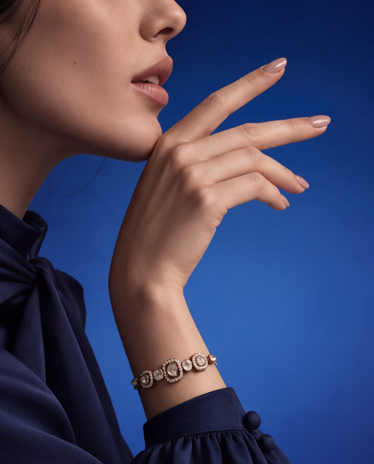 Parin Polki And Diamond Loose Bracelet