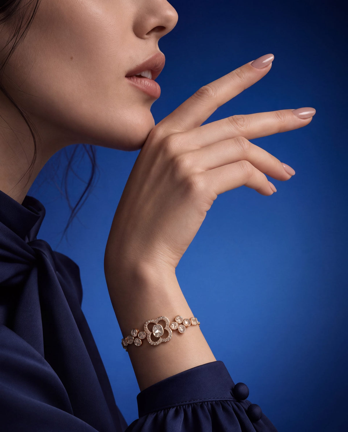 Malati Polki And Diamond Loose Bracelet