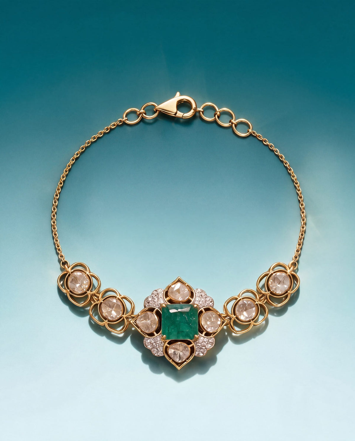 Mudra Polki And Diamond Loose Bracelet