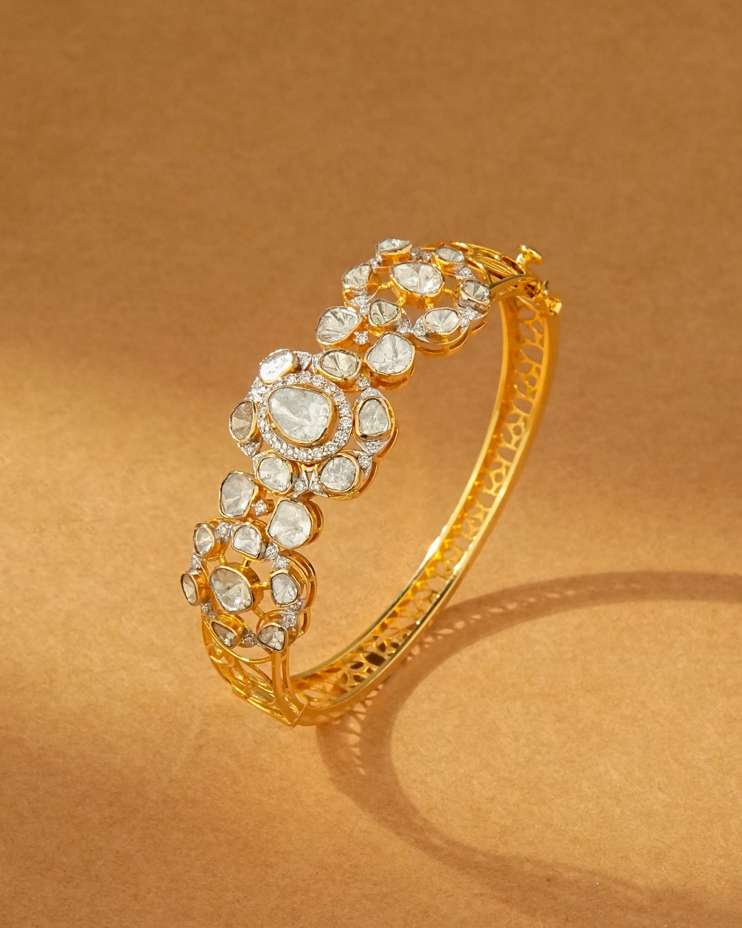 Shonal Polki And Diamond Bangle
