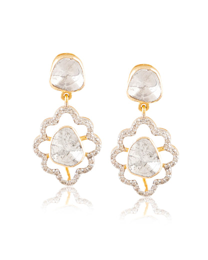 Lyra Polki And Diamond Long Earrings