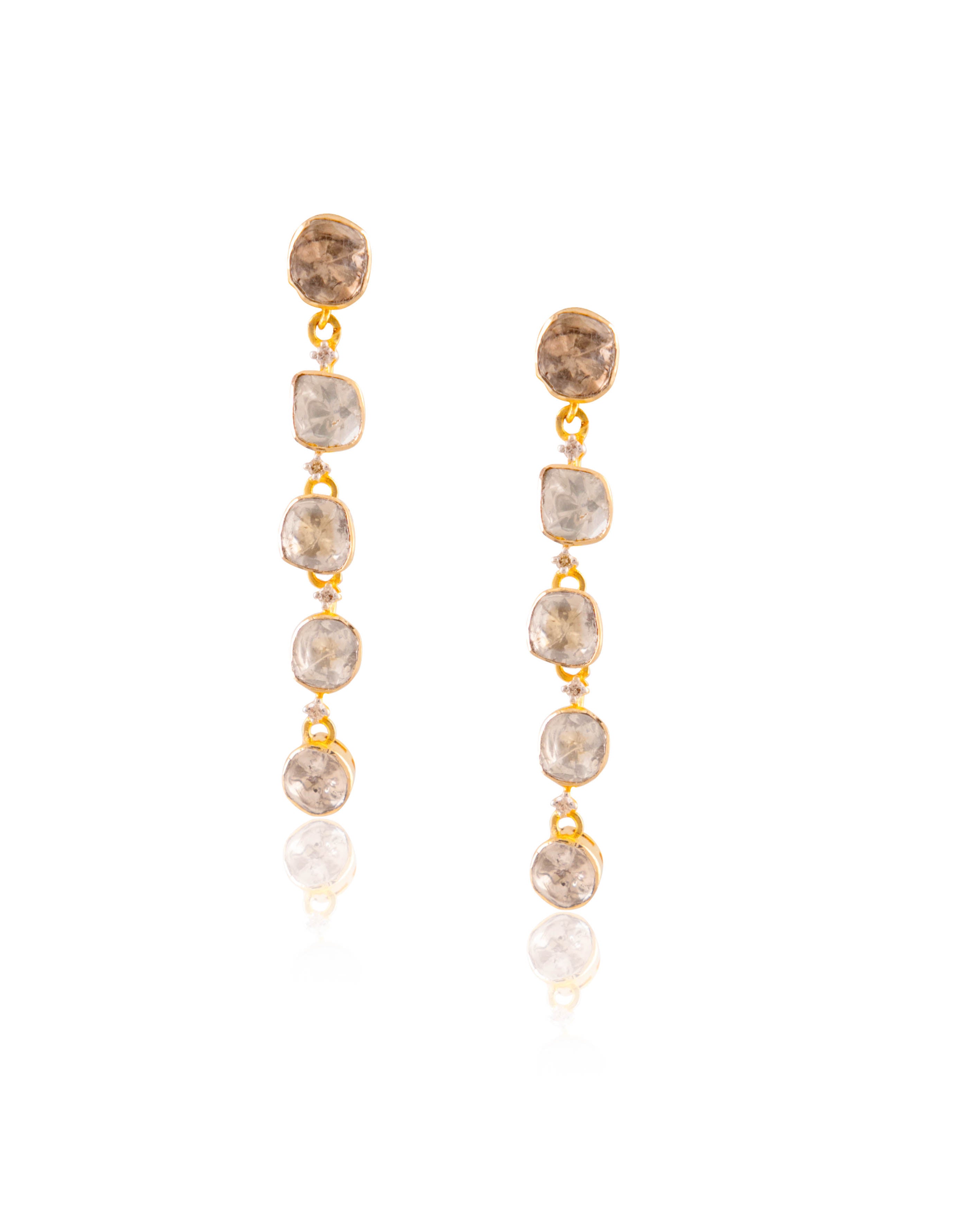 Aria Polki And Diamond Long Earrings