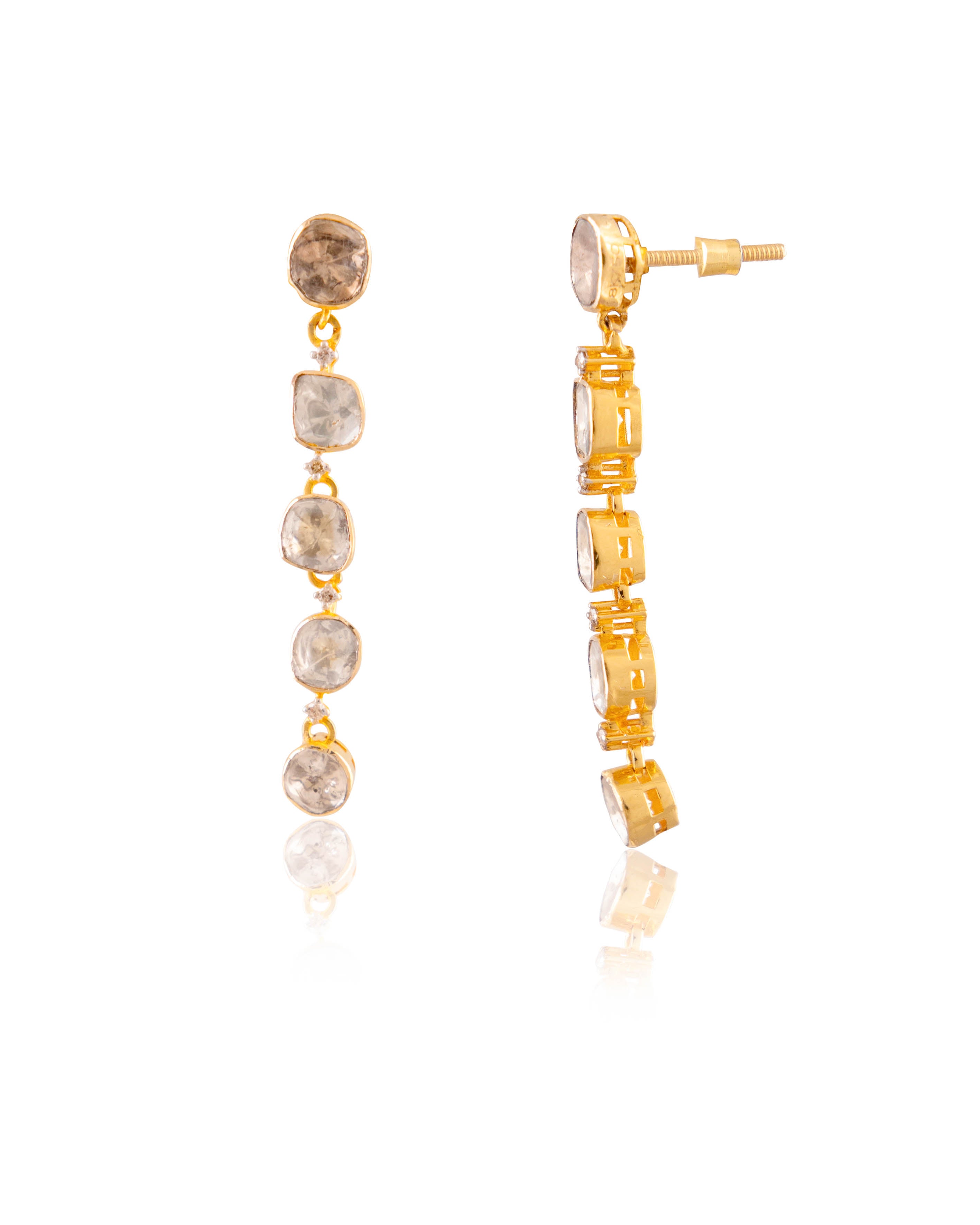 Aria Polki And Diamond Long Earrings