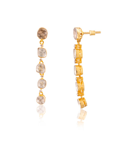 Aria Polki And Diamond Long Earrings