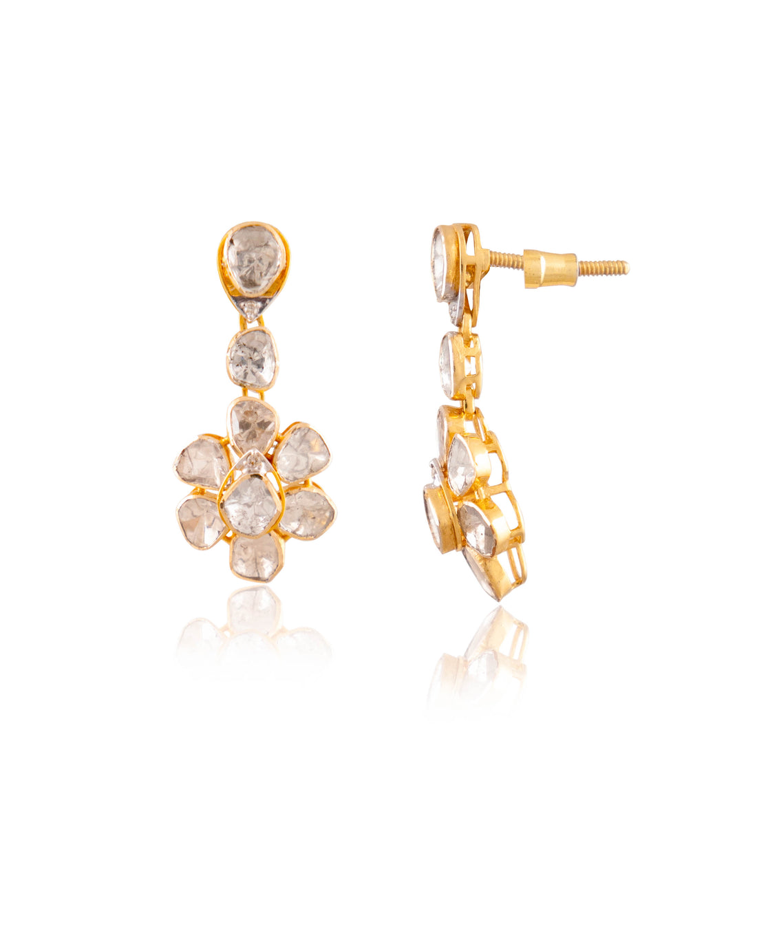 Erisha Polki And Diamond Long Earrings