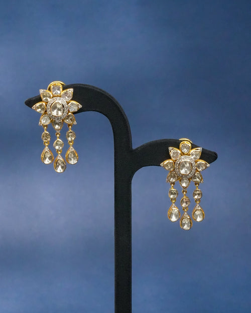 Anne Polki And Diamond Long Earrings