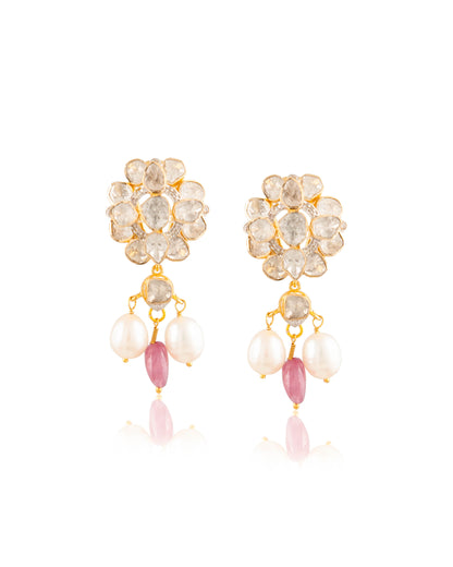 Kritika Polki And Diamond Long Earrings