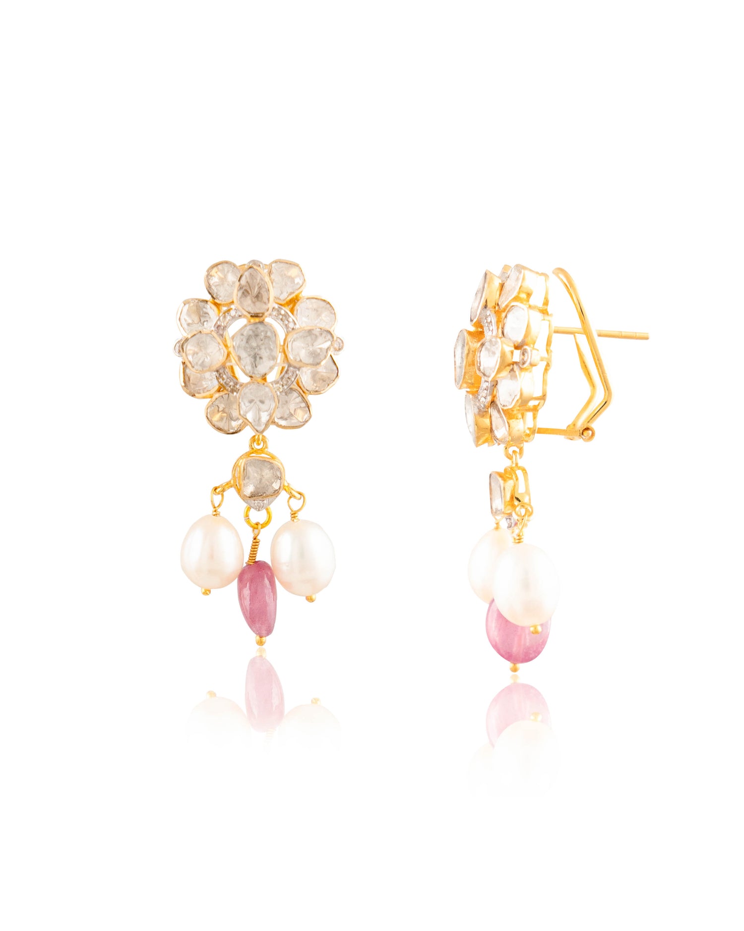 Kritika Polki And Diamond Long Earrings