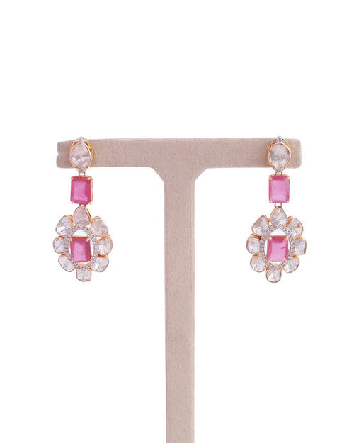 Narina Polki And Diamond Long Earrings