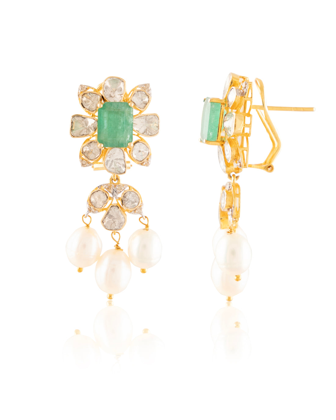 Shipra Polki And Diamond Long Earrings