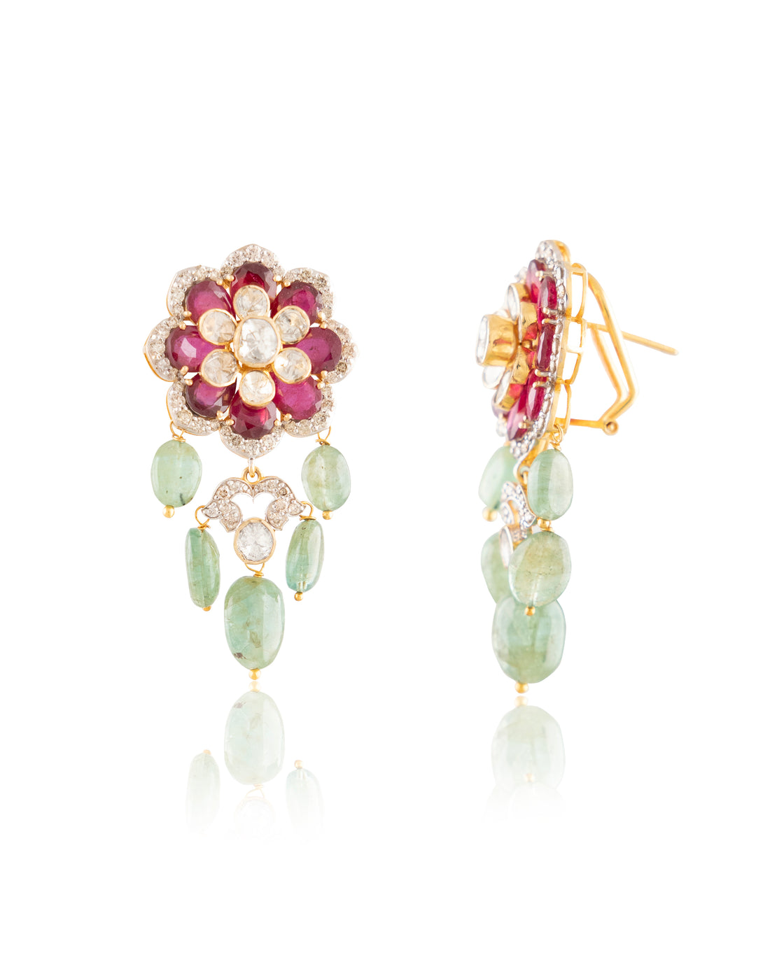 Kashish Polki And Diamond Long Earrings