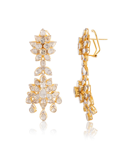 Vini Polki And Diamond Long Earrings