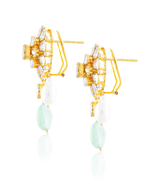 Nida Choker And Sushmita Long Earrings Polki And Diamond Set