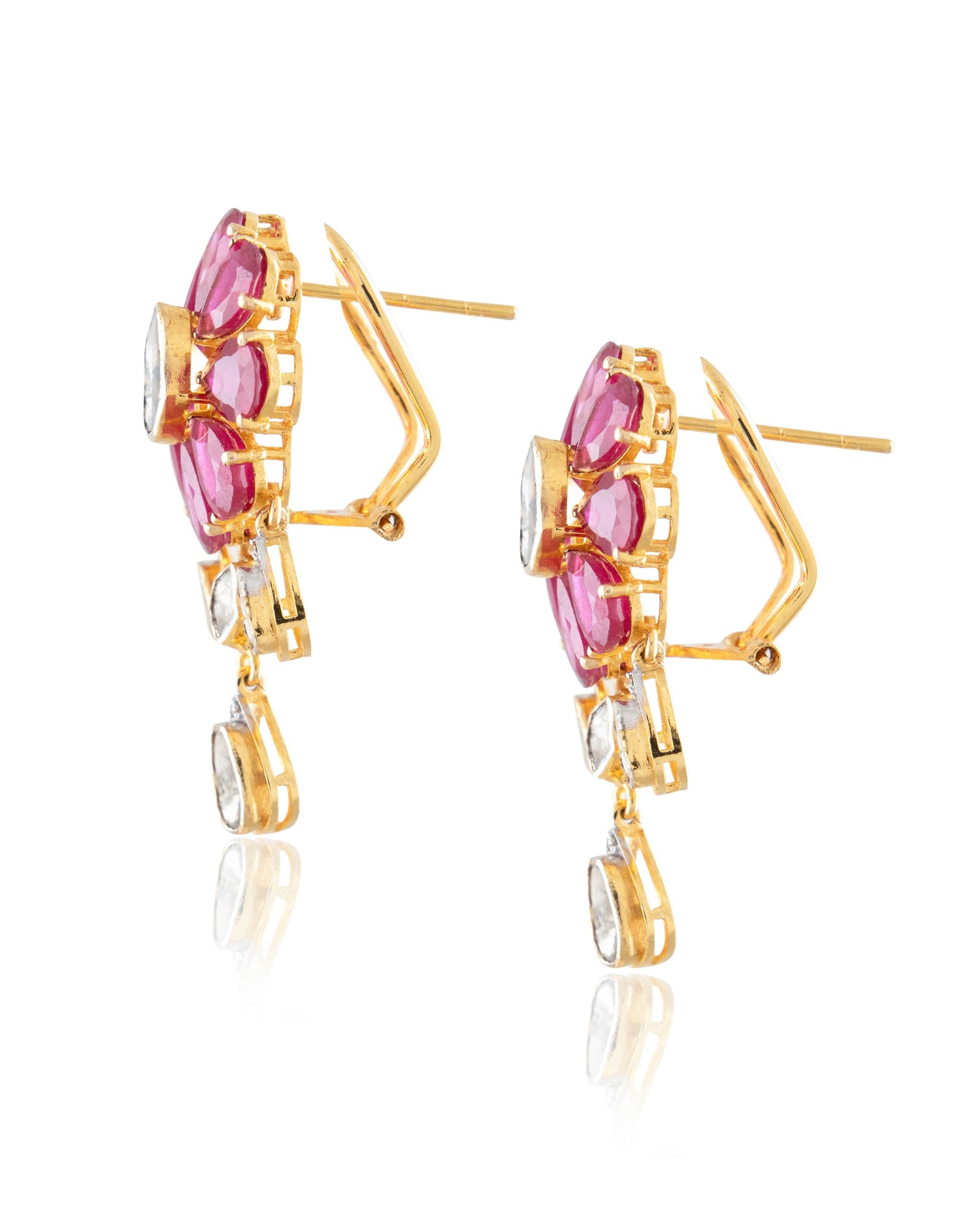 Sneha Polki And Diamond Long Earrings