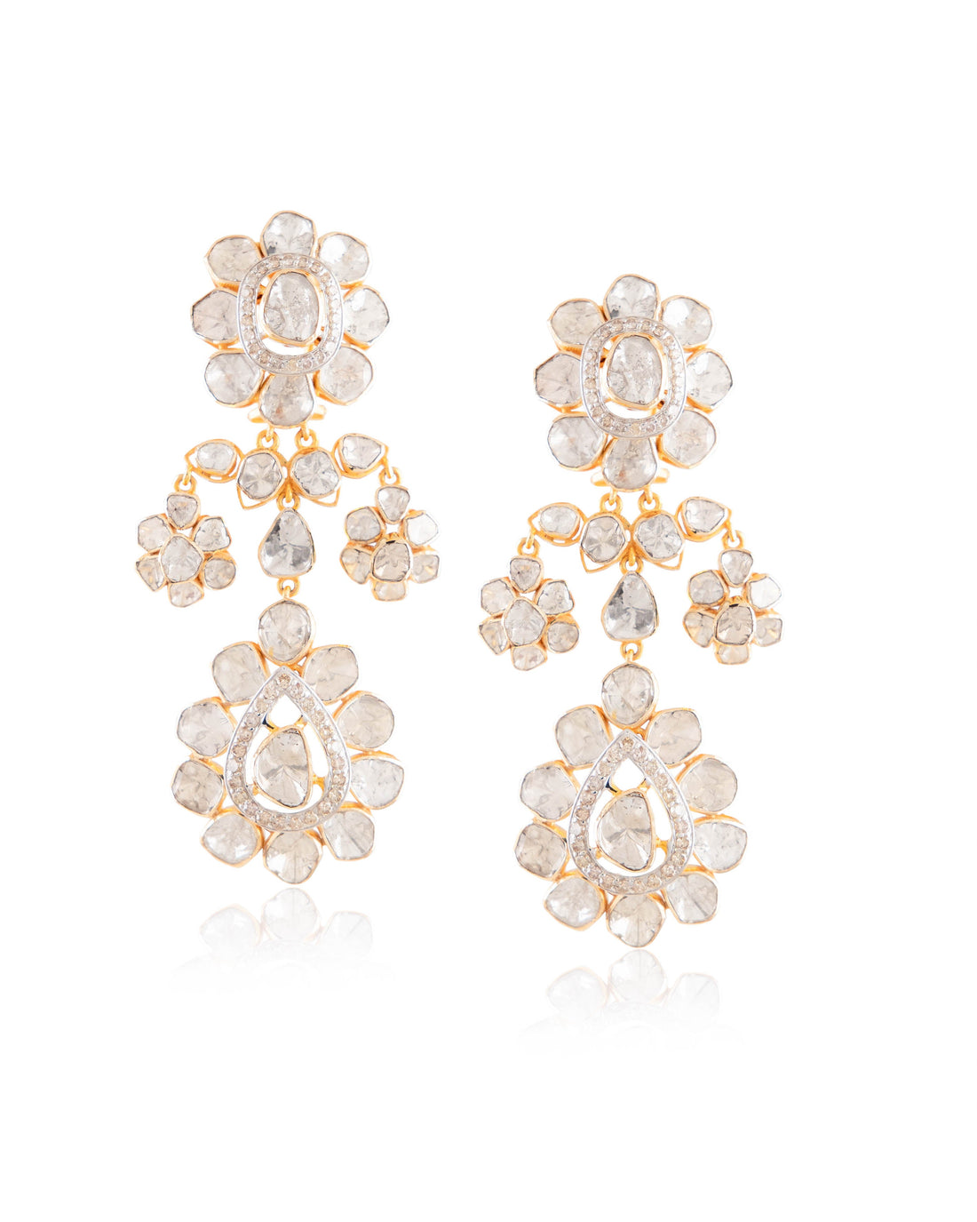 Saasha Polki And Diamond Long Earrings