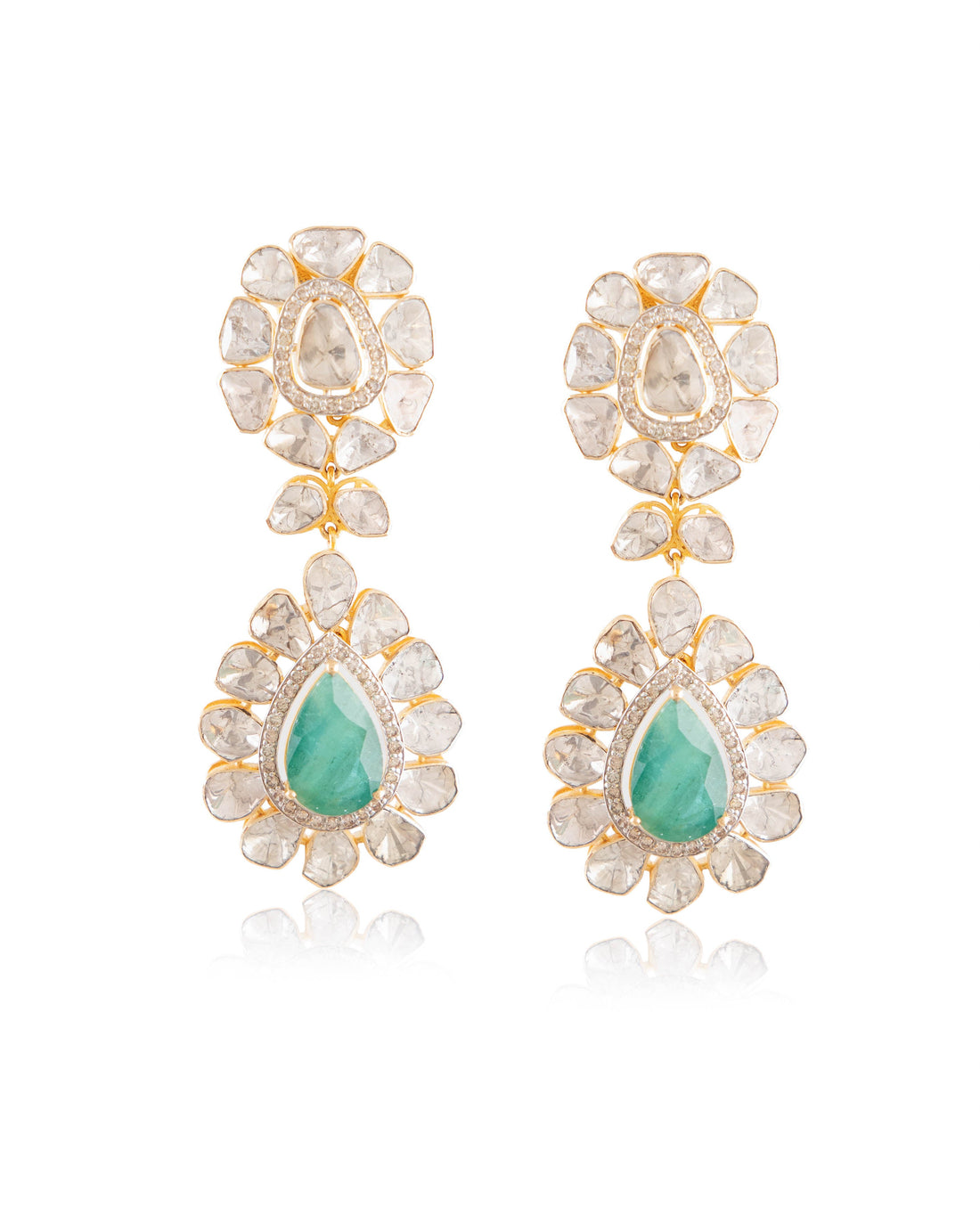 Kaveri Polki And Diamond Long Earrings